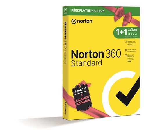 NORTON 360 STANDARD 10 GB + VPN, 1+1 používateľ pre 1 zariadenie na 1 rok BOX