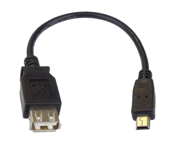 PREMIUMCORD USB redukčný kábel USB A/samec - Mini 5pin USB/samec 20cm OTG