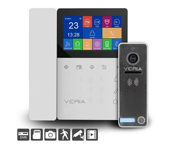 Veria SET Videotelefon  7043B bílý + vstupní stanice  230