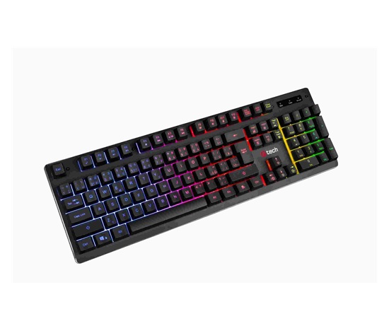 C-TECH klávesnice herní polomechanická Iris (GKB-08), casual gaming, CZ/SK, duhové podsvícení, USB