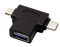 Adaptér USB3.0 samica na dva konektory USB 3.1 C/male + micro USB B/male