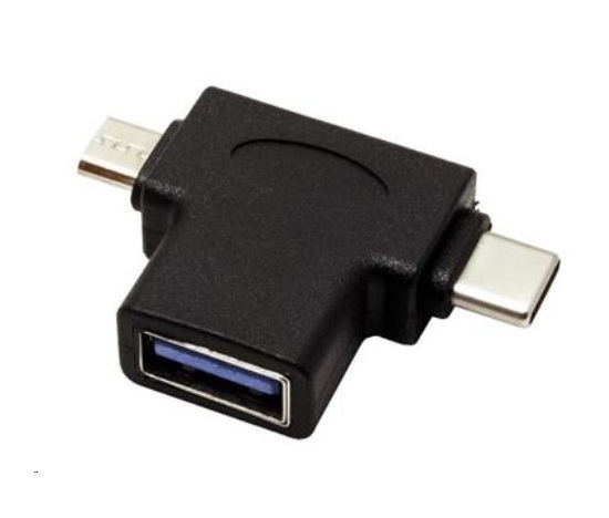 Adaptér USB3.0 samica na dva konektory USB 3.1 C/male + micro USB B/male