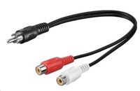 Kábel PremiumCord 1x CINCH samec - 2x CINCH samica 20cm