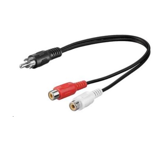 Kábel PremiumCord 1x CINCH samec - 2x CINCH samica 20cm