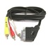Kábel PremiumCord SCART - 3xCINCH M/M 1.5m prepínač vstup/výstup