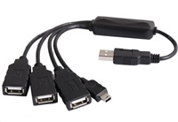 PremiumCord USB2.0 HUB 4-portový čierny kábel