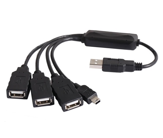 PremiumCord USB2.0 HUB 4-portový čierny kábel