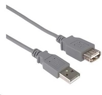 Kábel USB PREMIUMCORD 2.0 A-A 5 m, predĺženie (M/F) sivá