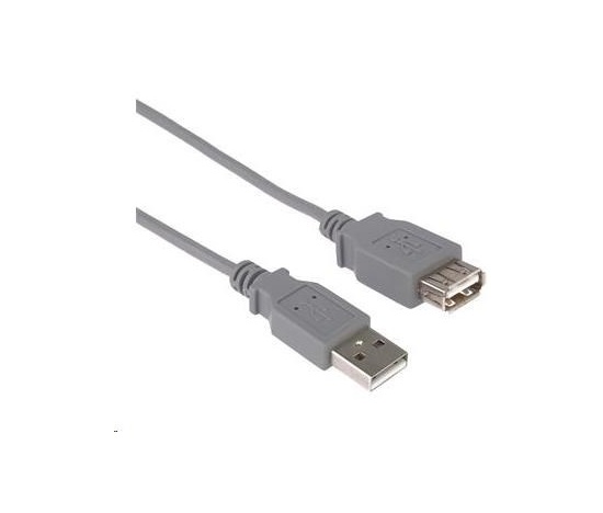 Kábel USB PREMIUMCORD 2.0 A-A 5 m, predĺženie (M/F) sivá