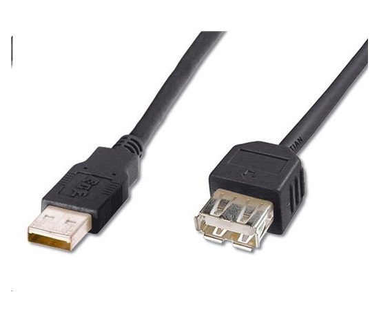 PREMIUMCORD USB 2.0 predlžovací kábel, A-A, 5 m čierny