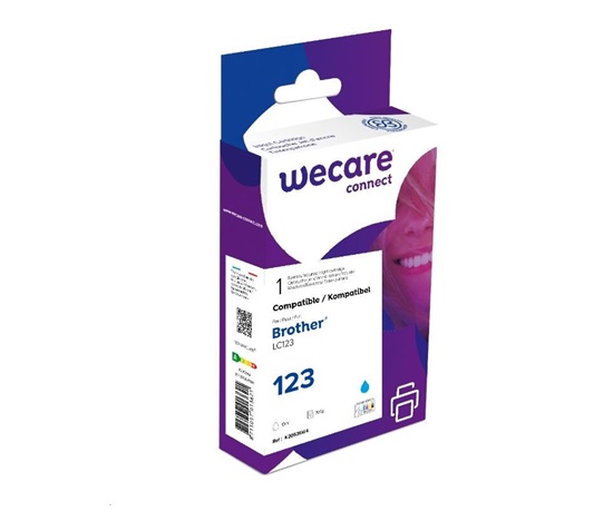 WECARE ARMOR kazeta pre Brother DCP J4110DW, MFC J4310, 4410, 4510DW (LC123C), modrá/kyanová, 10 ml, 600 ks