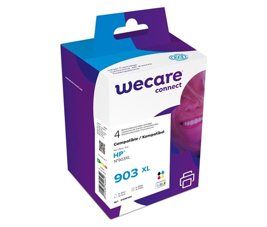 WECARE ARMOR kazeta pre HP Officejet Pro 6960, 6961, 6962, 6963, 6964 (3HZ51AE), čierna/čierna+1C+1M+1Y/HC, 1x30/3x12ml