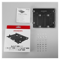 AXAGON RHD-435, kovový rám pre 4x 2.5" alebo 2x 2.5" HDD/SSD a 1x 3.5" HDD na 5.25" pozícia