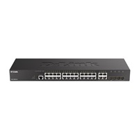 D-Link DGS-2000-28 Spravovaný prepínač, 24x GbE, 4x RJ45/SFP, bez ventilátora
