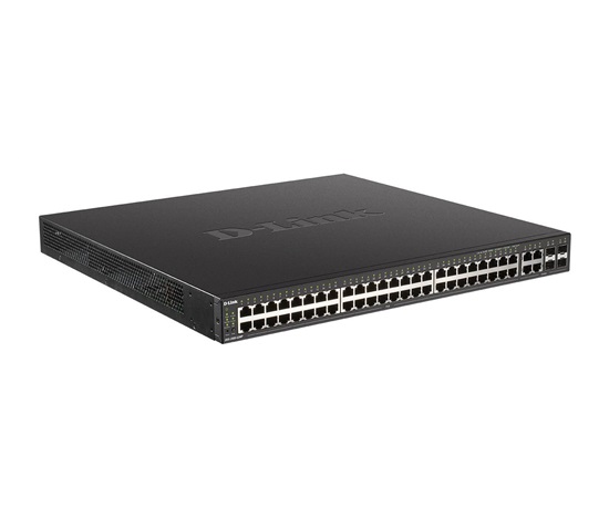 D-Link DGS-2000-52MP Spravovaný prepínač PoE, 48x GbE PoE+, 4x RJ45/SFP, PoE 370W