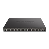 D-Link DGS-2000-52MP Spravovaný prepínač PoE, 48x GbE PoE+, 4x RJ45/SFP, PoE 370W