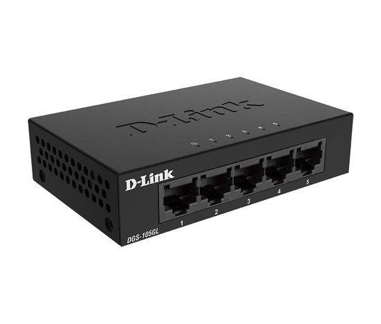 D-Link DGS-105GL 5-portový gigabitový stolný prepínač s kovovým puzdrom