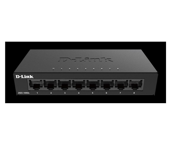 D-Link DGS-108GL 8-portový gigabitový stolný prepínač s kovovým puzdrom