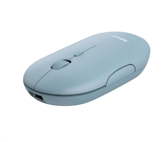 TRUST myš PUCK, bezdrôtová, USB, modrá, bluetooth
