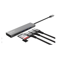 Rozbočovač TRUST HALYX, rýchly rozbočovač USB-C a čítačka kariet