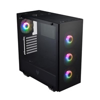 Fortron Midi Tower CMT512 Black, 4 x A.Ventilátor RGB LED, priehľadná bočná stena
