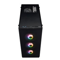 Fortron Midi Tower CMT512 Black, 4 x A.Ventilátor RGB LED, priehľadná bočná stena