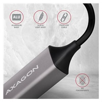 AXAGON ADE-TR, USB-A 3.2 Gen 1 - Gigabitová sieťová karta Ethernet, automatická inštalácia, titánovo šedá