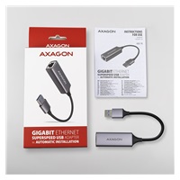 AXAGON ADE-TR, USB-A 3.2 Gen 1 - Gigabitová sieťová karta Ethernet, automatická inštalácia, titánovo šedá