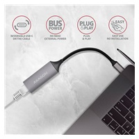 AXAGON ADE-TRC, USB-C 3.2 Gen 1 - Gigabitová sieťová karta Ethernet, automatická inštalácia, titánovo šedá