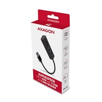 AXAGON HMA-CR3A, USB 3.rozbočovač 2. generácie, 3x porty USB-A + čítačka kariet SD/microSD, kov, 20 cm kábel USB-A