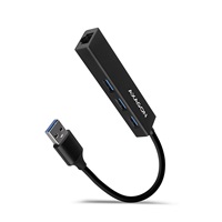 AXAGON HMA-GL3A, USB 3.rozbočovač 2. generácie, porty 3x USB-A + Gigabit Ethernet, kov, kábel USB-A 20 cm