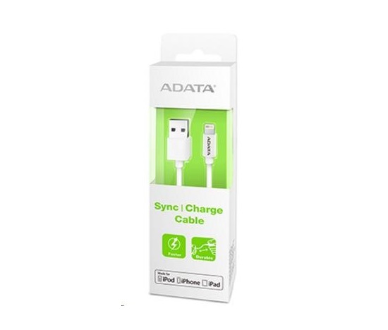 ADATA Sync & Charge Lightning kábel - USB A 2.0, 100 cm, plast, biela
