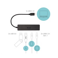 iTec USB-C rozbočovač kovový 4-portový