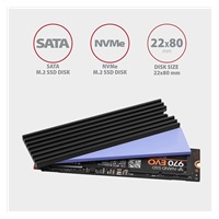 AXAGON CLR-M2L3, hliníkový pasívny chladič pre M.2 2280 SSD, výška 3 mm