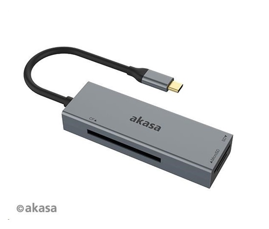 Čítačka kariet AKASA AK-CR-09BK 3 v 1 (CF, SD, microSD), externá, USB 3.2 Typ C