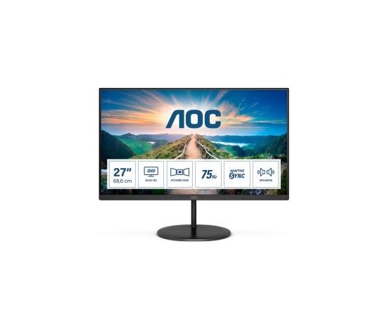 AOC MT IPS LCD WLED 27" Q27V4EA - panel IPS, 2560x1440, HDMI, DP, reproduktory