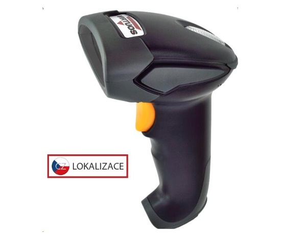 Virtuos CCD bezdrôtová čítačka BT-310D, veľký dosah, Bluetooth (emulácia klávesnice/RS-232), čierna