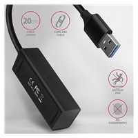 AXAGON HUE-M1A, 4x USB 3.2 Gen 1 MINI rozbočovač, kovový, kábel USB-A 20 cm