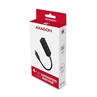 AXAGON HUE-M1C, 4x USB 3.mINI rozbočovač 2. generácie, kovový, kábel USB-C 20 cm