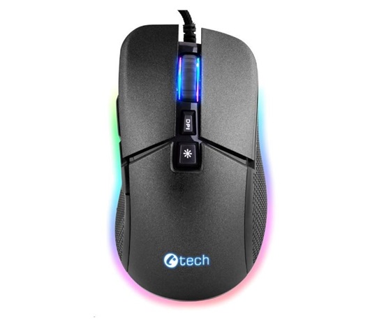 C-TECH herná myš Dawn, pre príležitostné hranie, 6400 DPI, RGB podsvietenie, USB