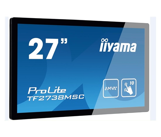Dotykový monitor Iiyama ProLite TF2738MSC-B2, 68,6 cm (27''), kapacitný, 10 TP, Full HD, čierny