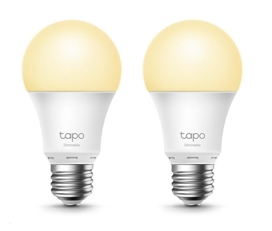 TP-Link Tapo L510E (2-pack) chytrá WiFi stmívatelná LED žárovka (bílá,2700K,806lm,2,4GHz,E27)