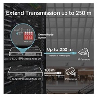 TP-Link CCTV switch TL-SL1218P (16x100Mb/s, 1xGbE uplink, 1xGbE/1xSFP combo uplink, 16xPoE+, 150W)