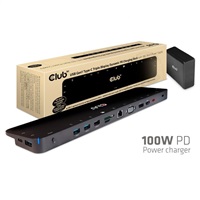 Dokovacia stanica Club3D USB-C 3.2 s napájacím adaptérom Triple Display Dynamic PD, 100 W