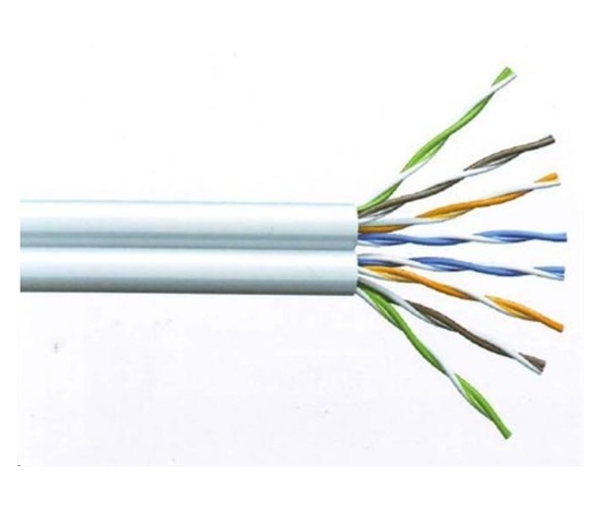 UTP TWIN kábel PlanetElite, Cat5E, drôt, PVC, Dca, sivý, 305 m