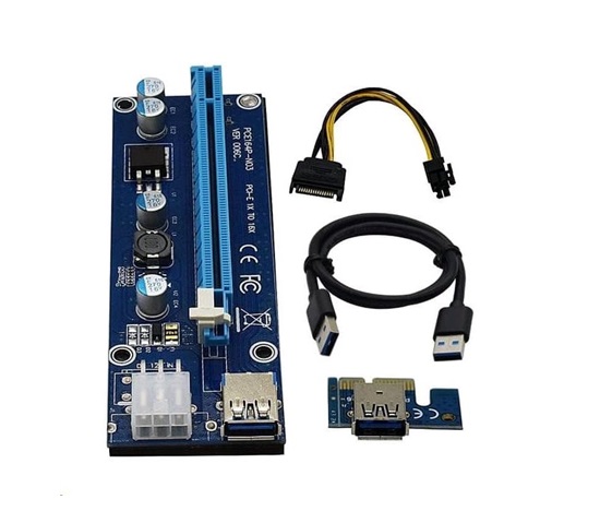 C-TECH riser karta RC-PCIEX-01C na ťažbu kryptomien