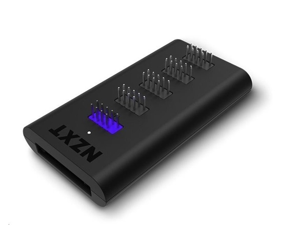 Rozbočovač USB NZXT AC-IUSBH-M3, interný, 4xUSB 2.0 výstup, 1xUSB 2.0 vstup, 1xSATA, utesnené magnetické telo, čierna farba