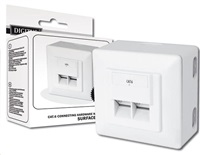 Zásuvka 2xRJ45 pre sadrokartón, STP Cat6