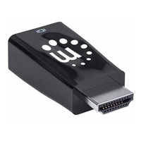Adaptér Manhattan HDMI na VGA, mikrokonvertor, HDMI samec na VGA samica, audio, čierny
