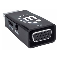 Adaptér Manhattan HDMI na VGA, mikrokonvertor, HDMI samec na VGA samica, audio, čierny